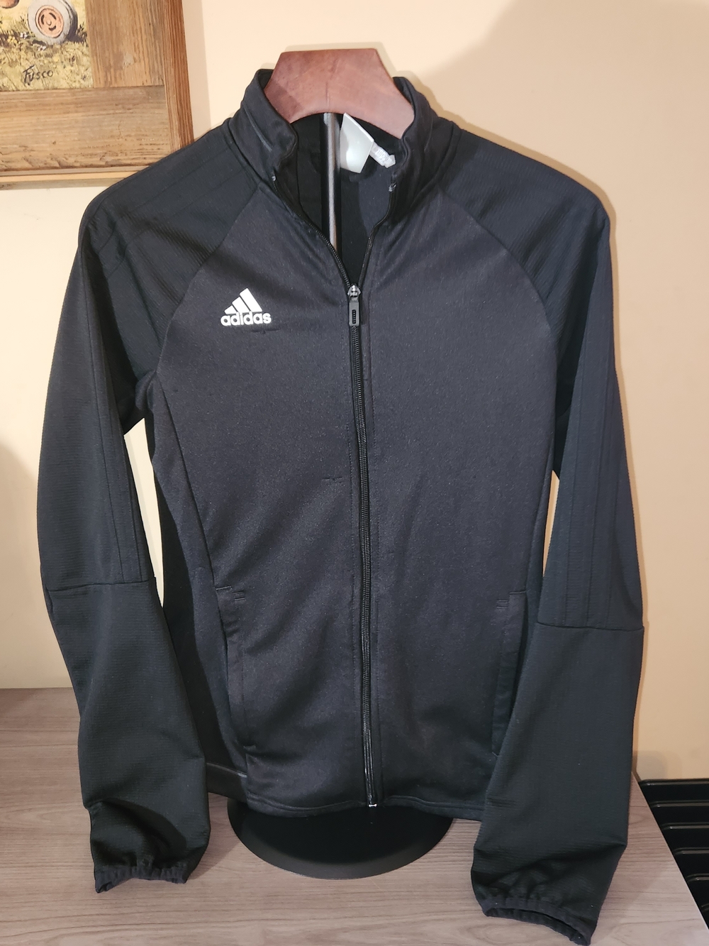 adidas Black Full-Zip Athletic Jacket